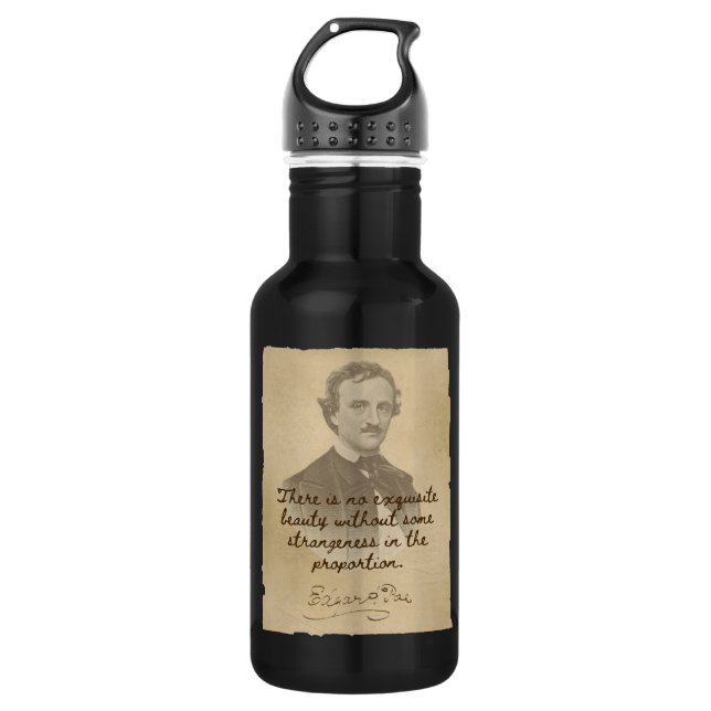 Cita de Edgar Allan Poe - Botella de agua de belle (Anverso)