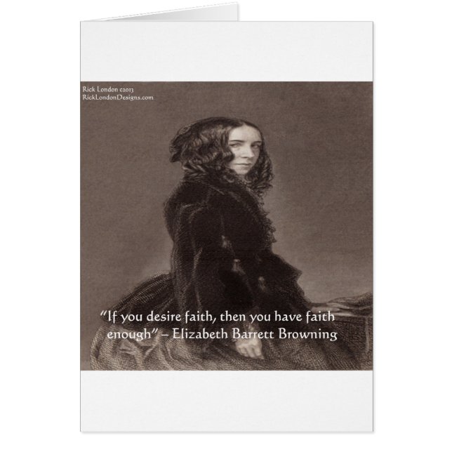 Cita de Elizabeth Barrett Browning Faith Desire (Frente)