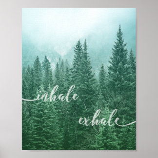 Cita de exhalación de inhalación forestal arte de 