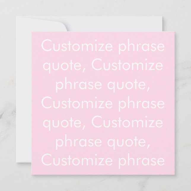 cita de frase personalizar, tarjeta rosa claro mod (Anverso)