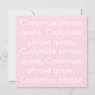 cita de frase personalizar, tarjeta rosa claro mod