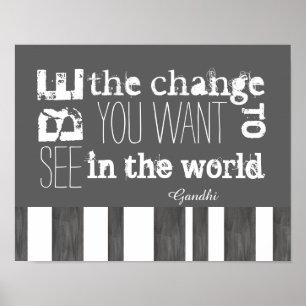 Cita de Gandhi poster sea el arte de la pared del