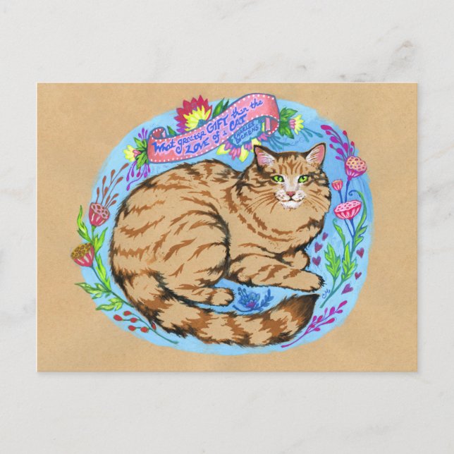 Cita de gato Arte Postal animal caprichosa (Anverso)