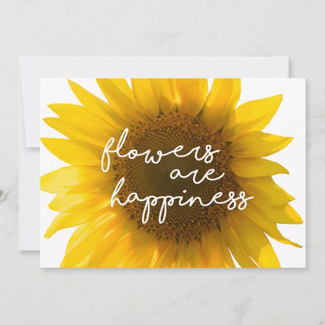 Cita de girasol "las flores son felicidad" (Anverso)