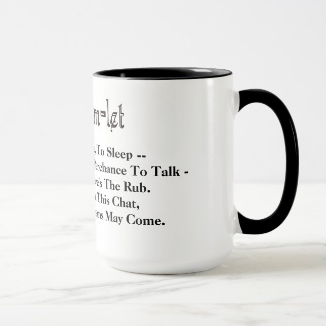 Cita de Hamlet de Radioaficionado Taza Para morir, (Derecha)