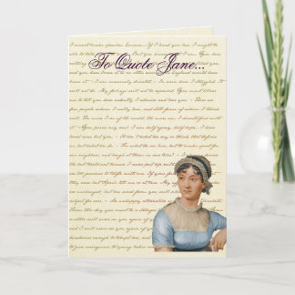 Cita de Jane Austen Escriba su propia tarjeta de c