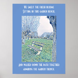 Cita de jardín cielo azul otoño arte abstracto