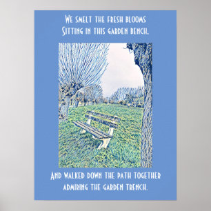 Cita de jardín cielo azul otoño arte abstracto