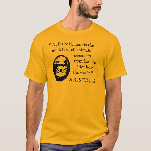 Cita de la camiseta de Aristóteles, hombre (Anverso)