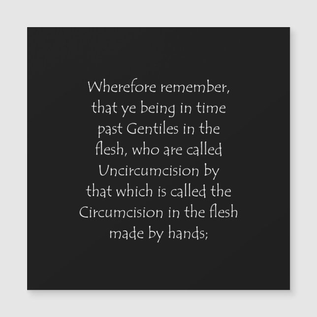 Cita de la escritura Efesios 2 11 (Anverso)