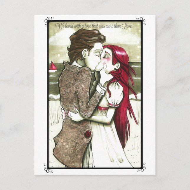 Cita de la tarjeta de amor Edgar Allan Poe (Anverso)