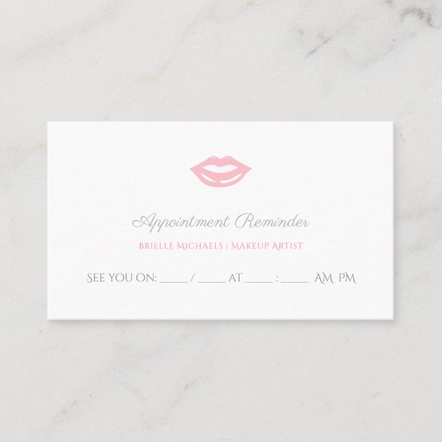 Cita de Maquillaje de Labios Rosados (Anverso)