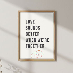 Cita de música romántica. Arte de pared para parej