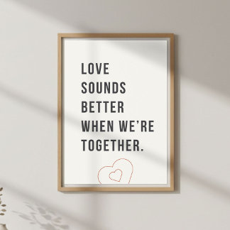 Cita de música romántica. Arte de pared para parej