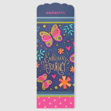 Cita de nombre personalizada de mariposa floral de