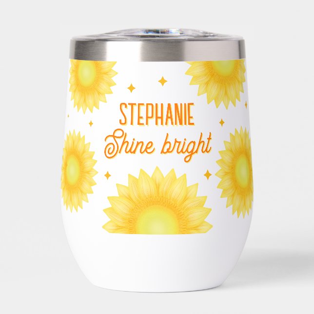 Cita de nombre personalizada Motivación de girasol (Frente)