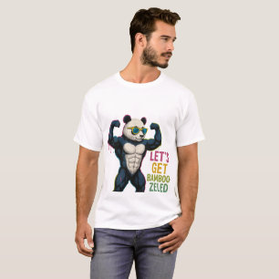 Cita de panda camiseta roja camisa de texto Gracio