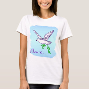 Cita de paz con camiseta de rama de olivo