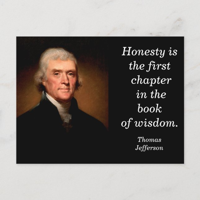 Cita de Thomas Jefferson - postal (Anverso)