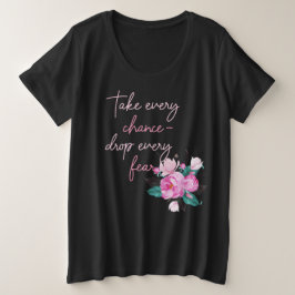Cita de tipografía y flor en rosa