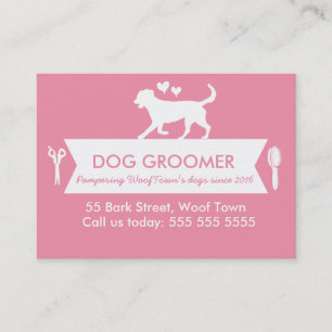 Cita de Trendy Pink Silhouette Dog Groomer