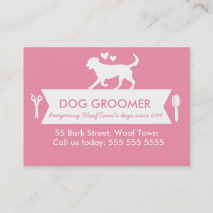 Cita de Trendy Pink Silhouette Dog Groomer