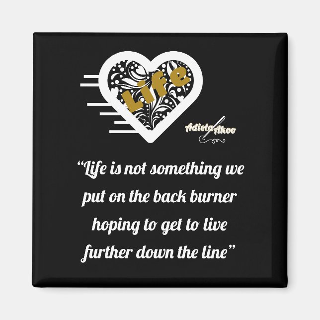 Cita de vida imán negro del poeta Adiela Akoo (Frente)