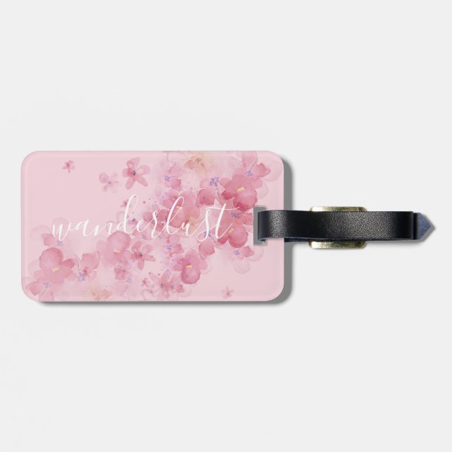 Cita de Wanderlust floral de bonito | etiqueta de  (Atrás Horizontal)