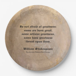 Cita de William Shakespeare - Platos de cartón de 