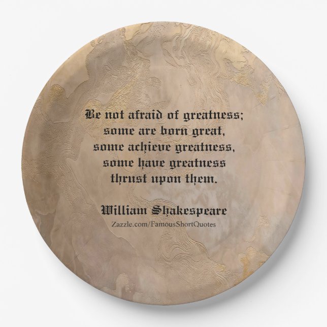 Cita de William Shakespeare - Platos de cartón de  (Anverso)