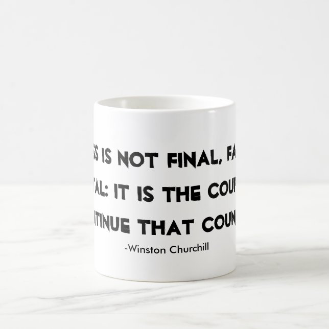Cita de Winston Churchill de la taza del éxito (Centro)