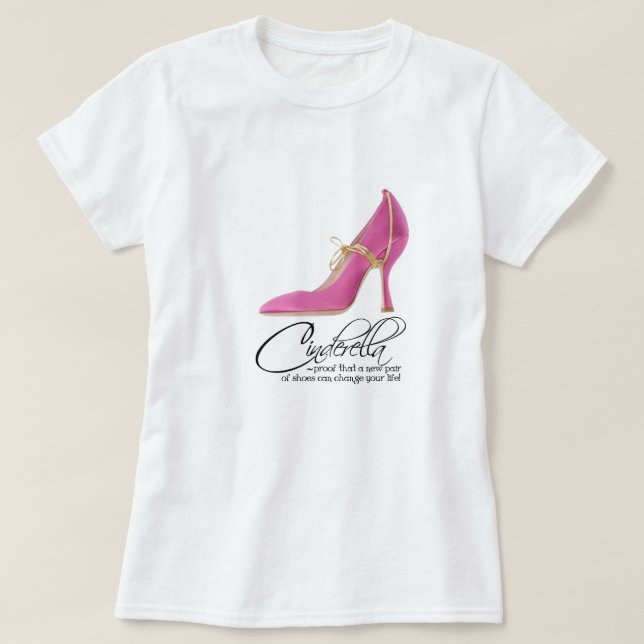 Cita de zapatos rosados para princesa de camiseta  (Diseño del anverso)