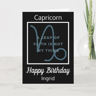 Cita de Zodiac de Capricornio Tarjeta de cumpleaño