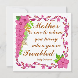 Cita del día de la madre de Emily Dickinson Card