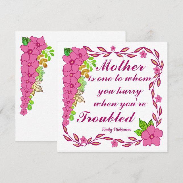Cita del día de la madre de Emily Dickinson Card (Anverso / Reverso)