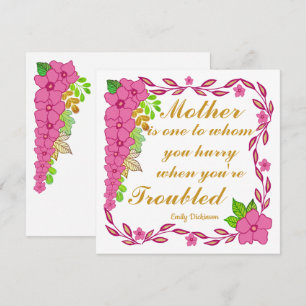 Cita del día de la madre de Emily Dickinson Card