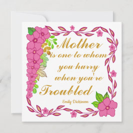 Cita del día de la madre de Emily Dickinson Card