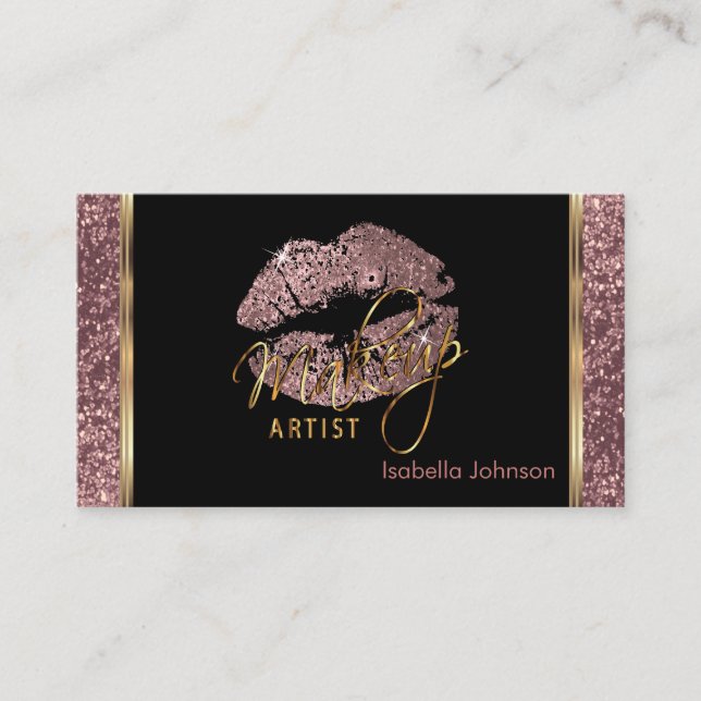 Cita del purpurina del rosa del artista de (Anverso)