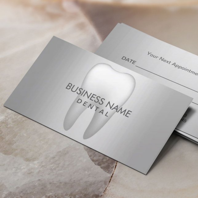 Cita Dental de Metal Moderno Plateado (Subido por el creador)