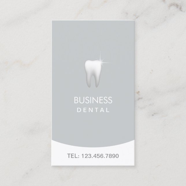 Cita dental de plata moderna del dentista (Anverso)