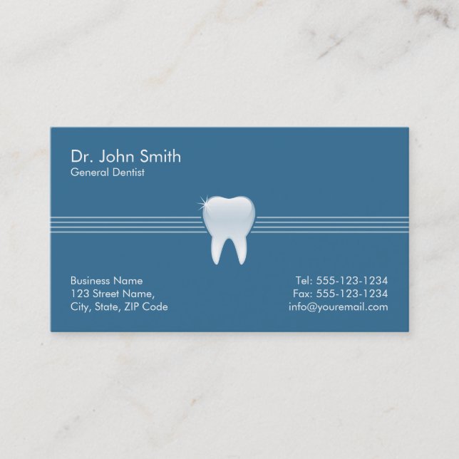 Cita dental dental dental Dentist Blue Shiny Tooth (Anverso)