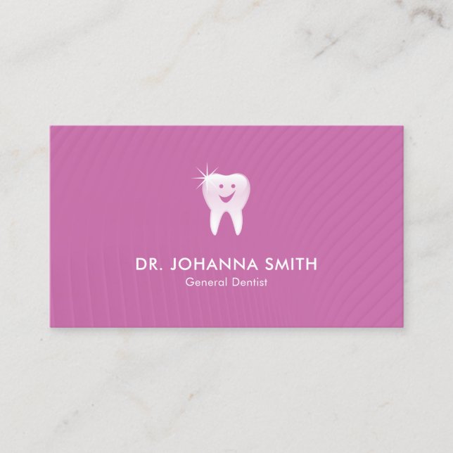 Cita dental dental sonriente para dentista rosado (Anverso)