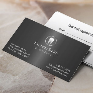 Cita dental metalizado elegante del dentista
