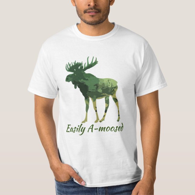Cita divertida con la camiseta de Moose, un camufl (Anverso)