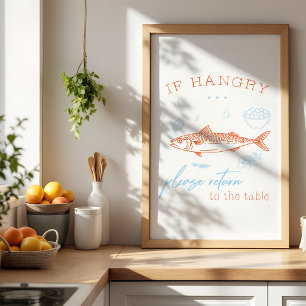 Cita Divertida de Pescado Hambriento Arte de Pared