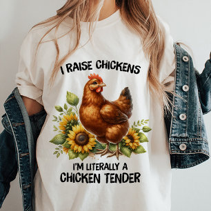 Cita divertida de pollo levanto una camiseta