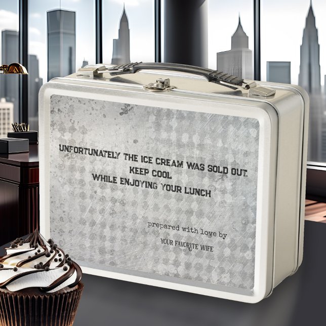 Cita divertida Husband Metallic (Lunch Box featuring a grunge metallic design with your custom (funny or other) quote. Husband gift)