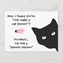 Cita divertida postal para gato negro