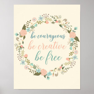 Cita floral arte Ser libre Ser creativo