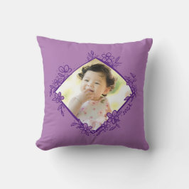 Cita floral Cojín decorativo blanco y negro